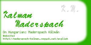 kalman maderspach business card